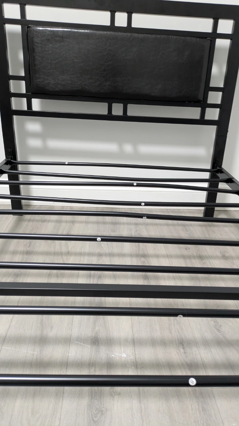 Black Metal Bed Frame with Headboard - photo 4