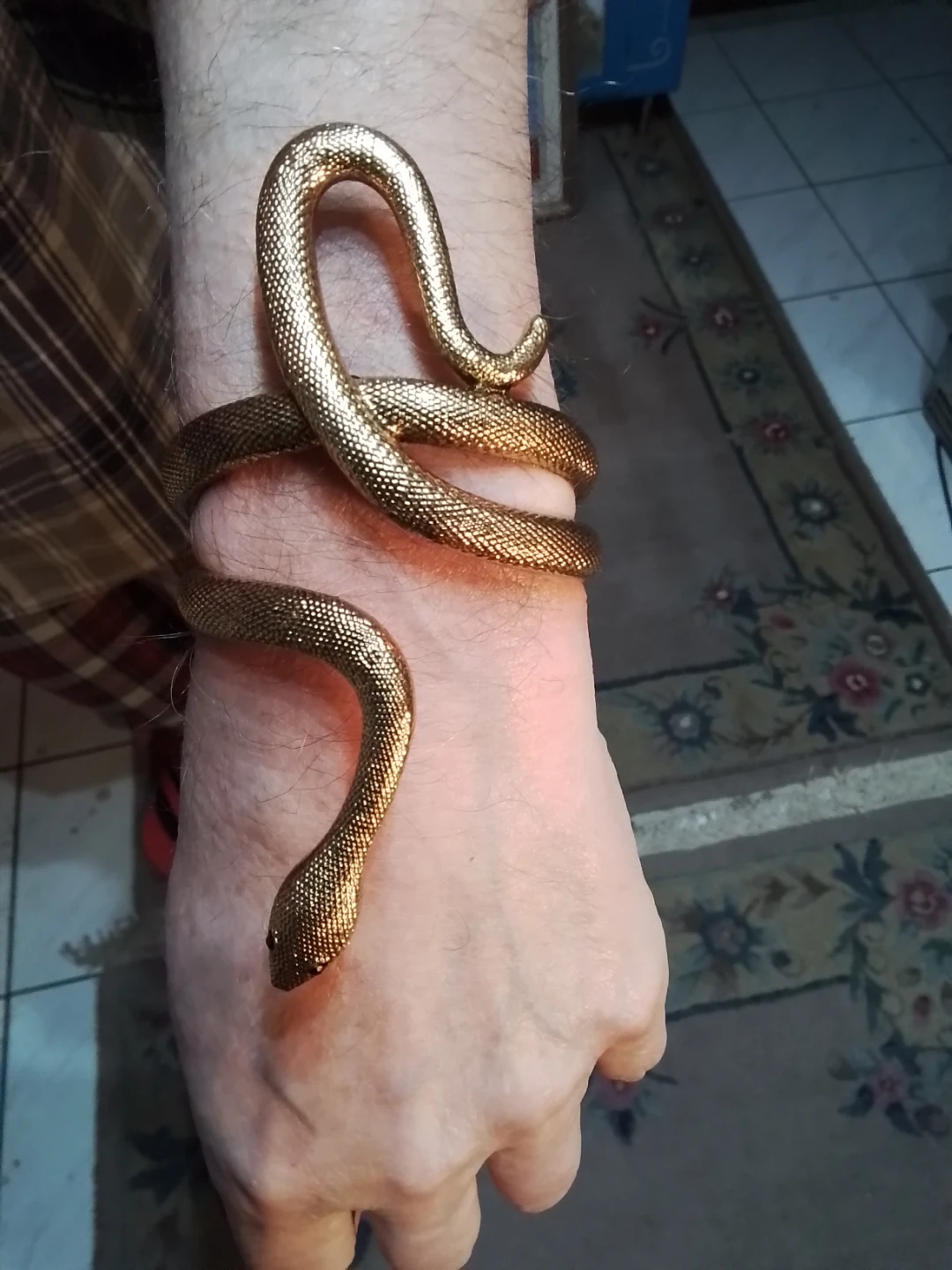 Vintage Gold Tone Metal Snake Wrap Bracelets - photo 2
