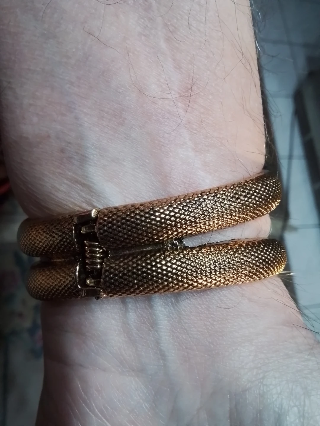 Vintage Gold Tone Metal Snake Wrap Bracelets - photo 4