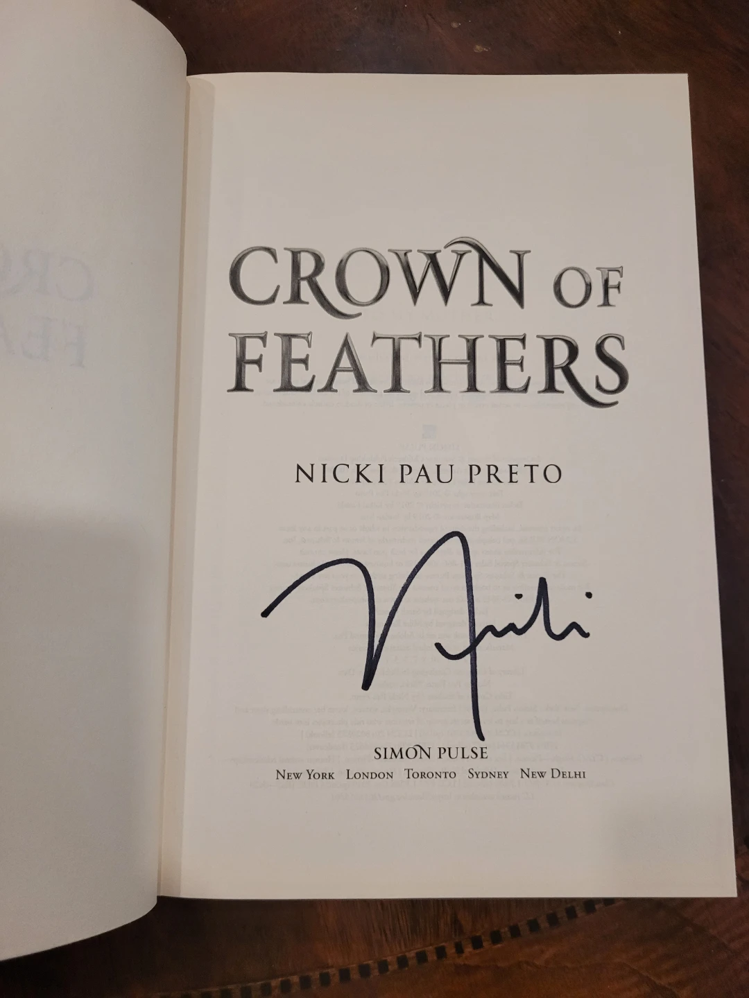 Signed Copy - Crown of Feathers by Nicki Pau Preto - photo 2