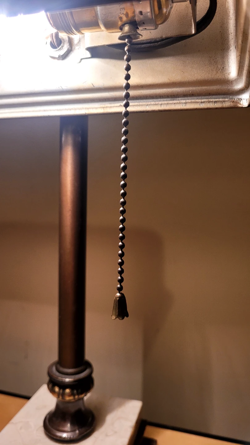 Bronze & Marble Bankers Lamp - photo 3