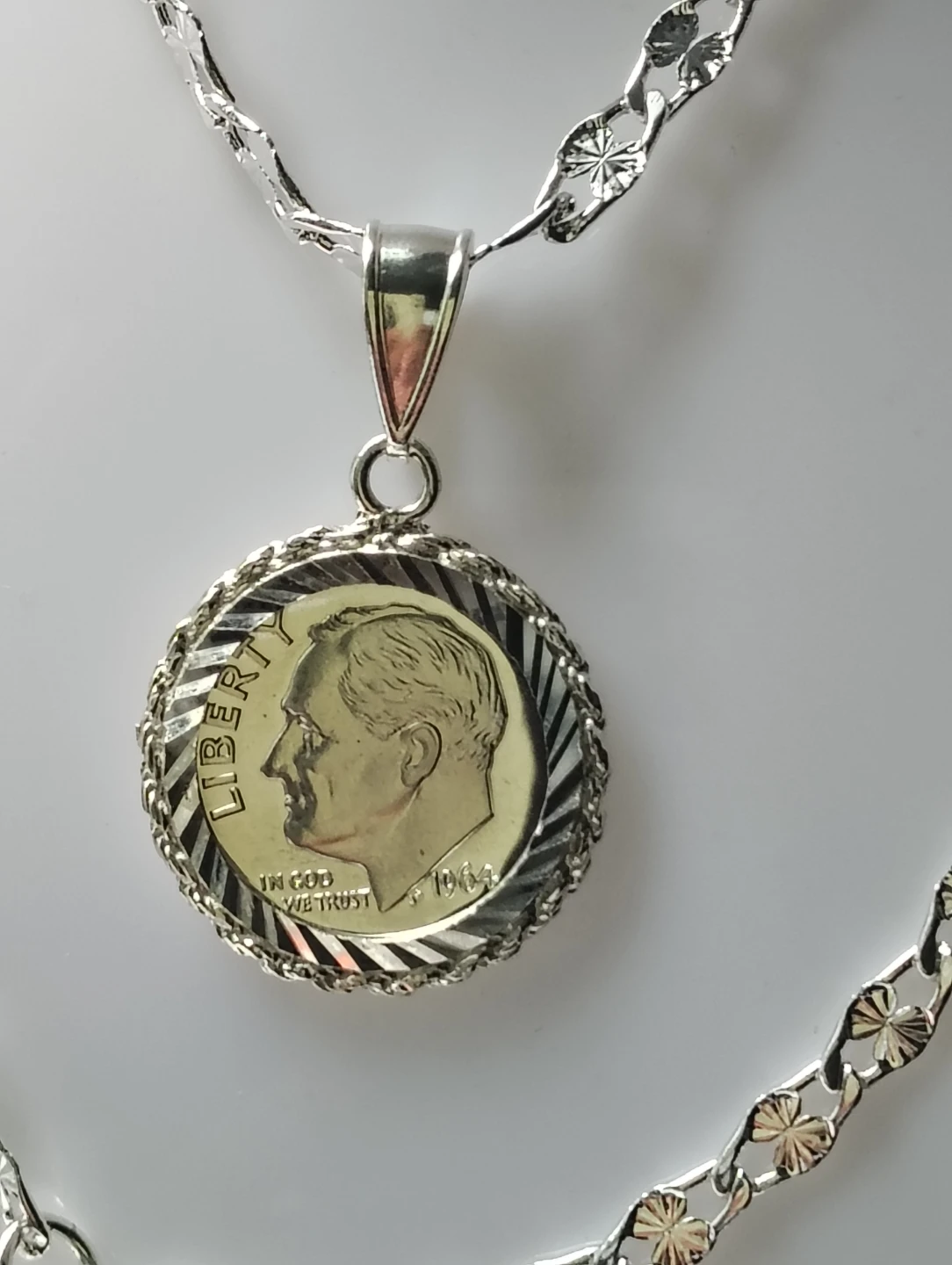 1964 Silver Dime Pendant Necklace - photo 4