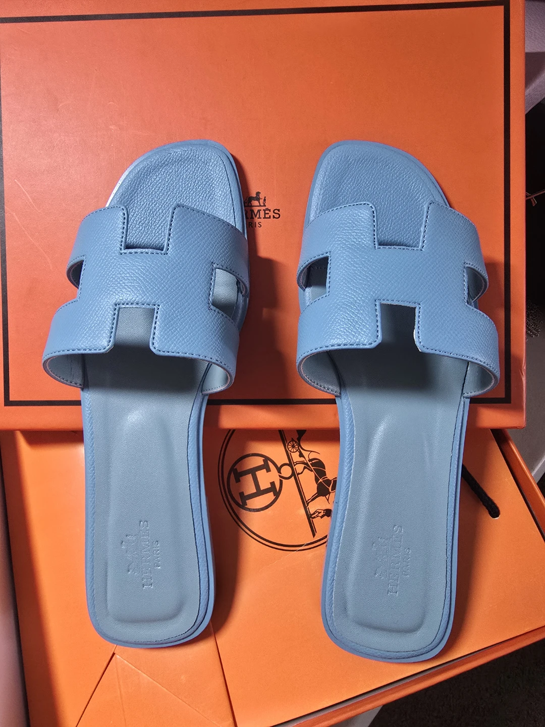 Oran Sandals - Light Blue Leather Size 37