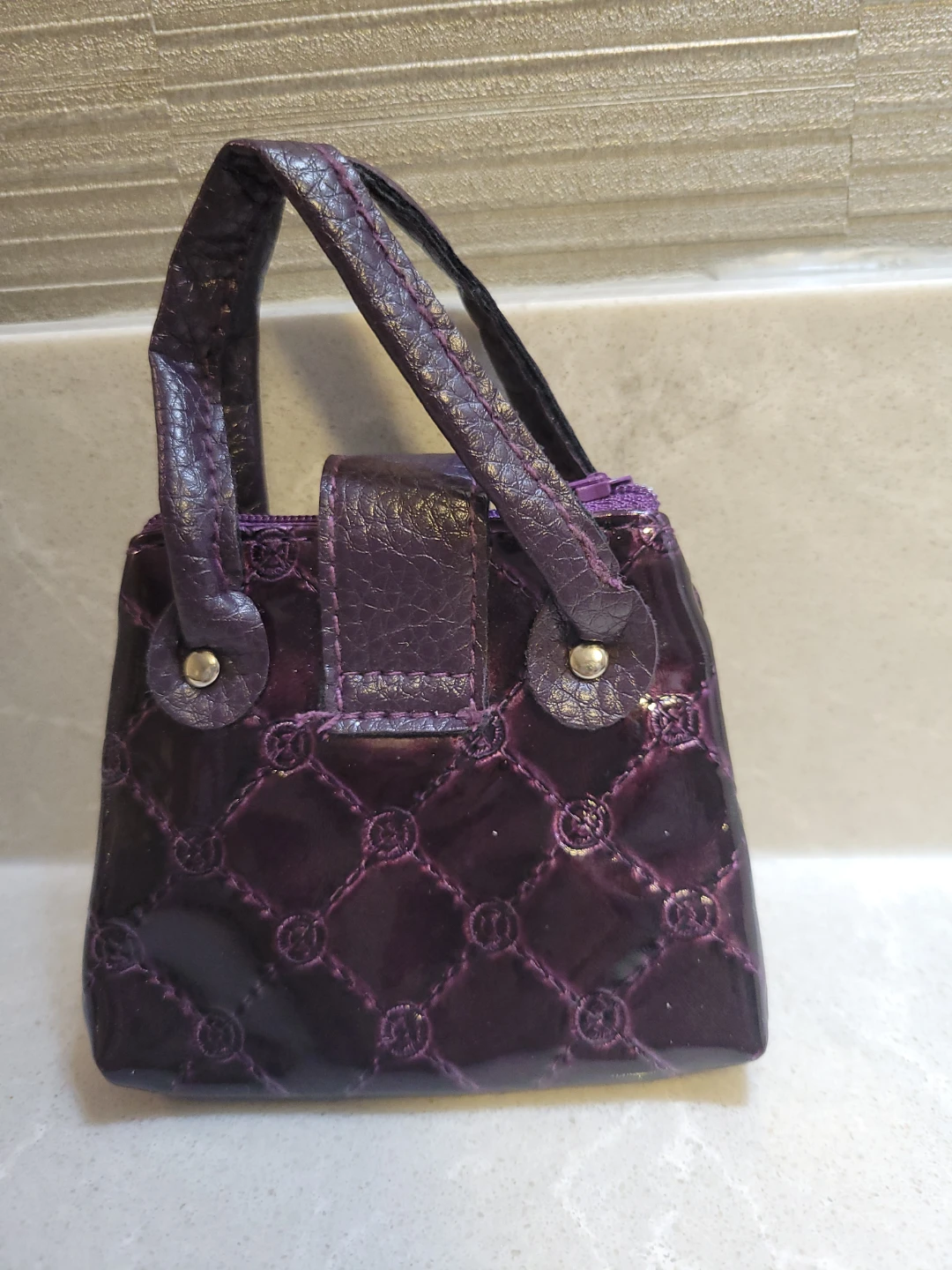 Small MINI purple quilted handbag 🏆 - photo 2