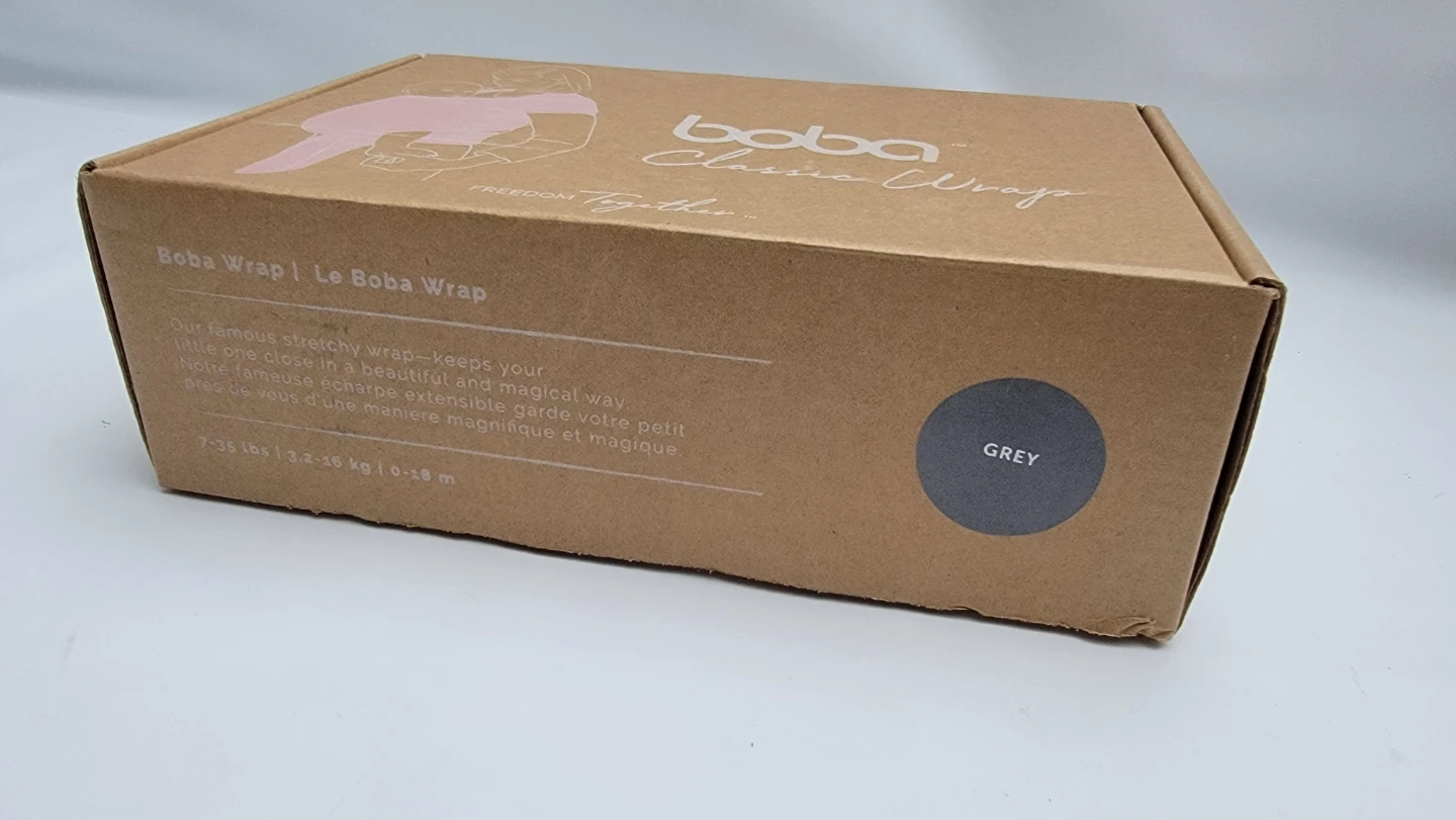 Boba Baby Wrap Carrier – Original Soft Stretch Sling | Grey - photo 3