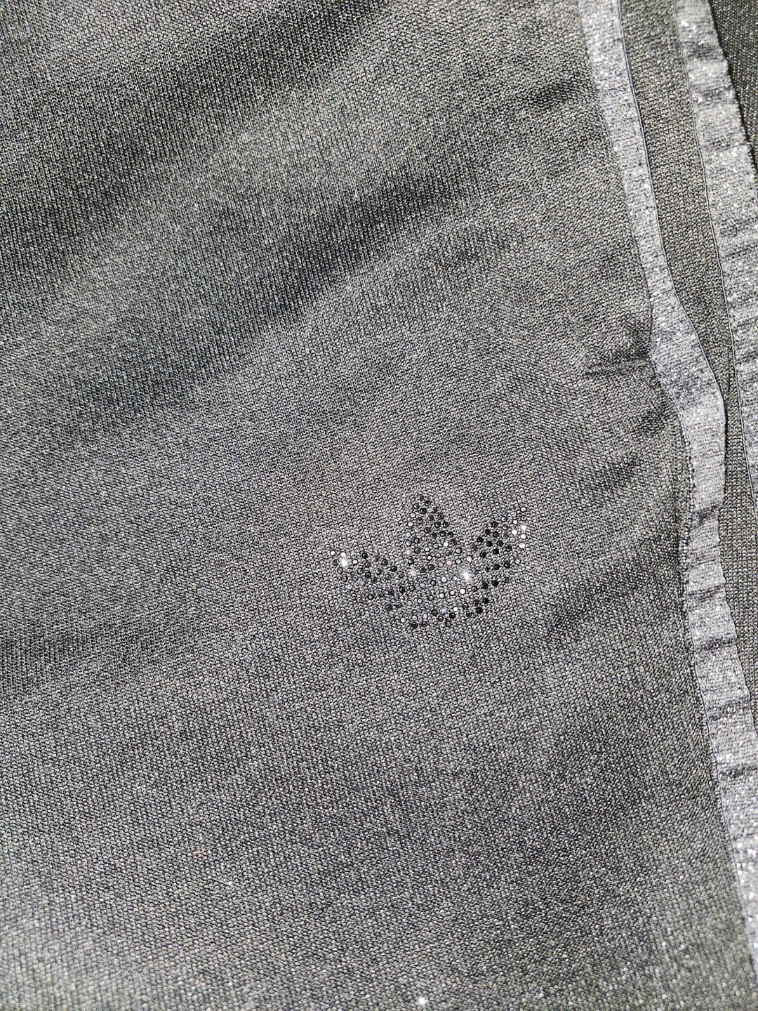 Black Adidas joggers with silver sparkle stripes - photo 4