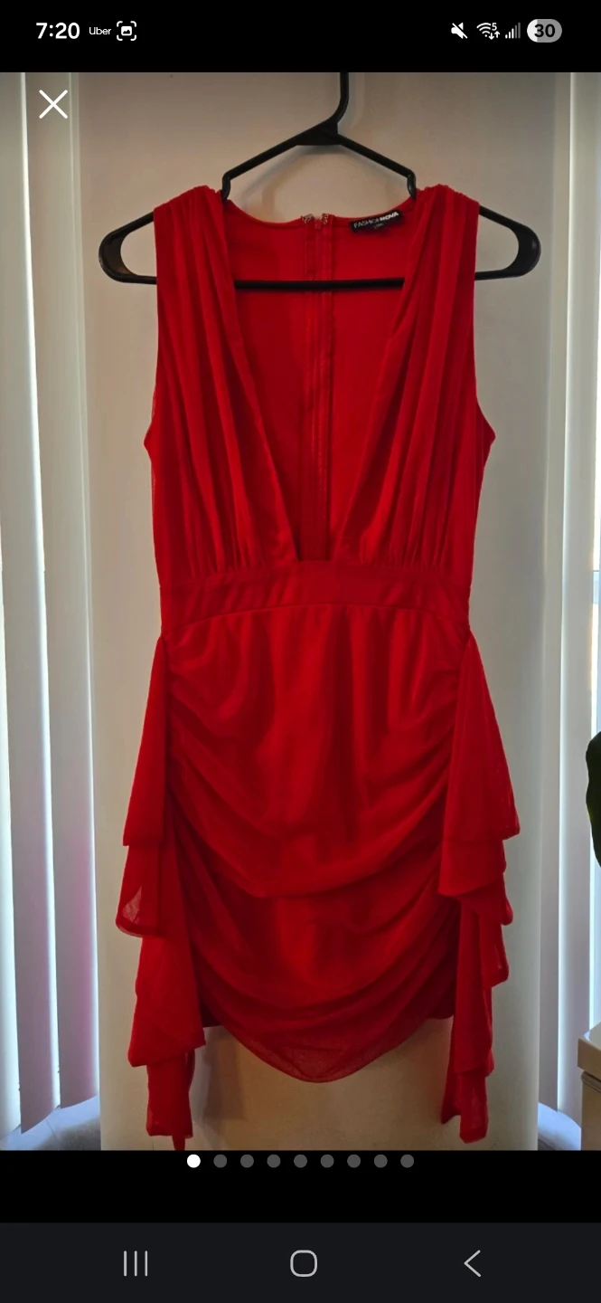 Fashion Nova Red Ruched Mini Dress - photo 2