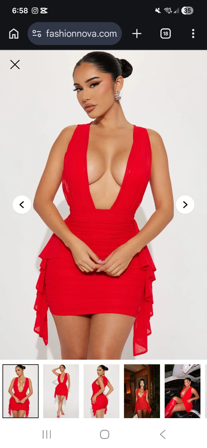 Fashion Nova Red Ruched Mini Dress