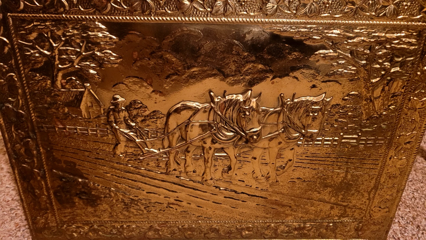 Brass Fireplace Kindling Chest - photo 4