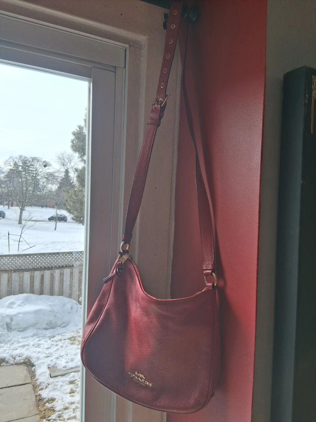 Coach Red Leather Shoulder Bag