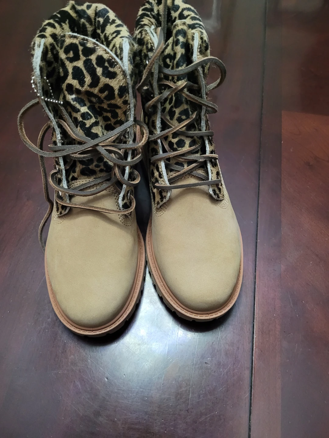 Timberland Boots - Tan with Leopard Print - photo 2