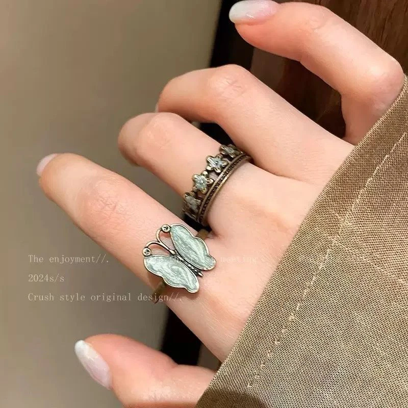 Butterfly and Crown Design rings