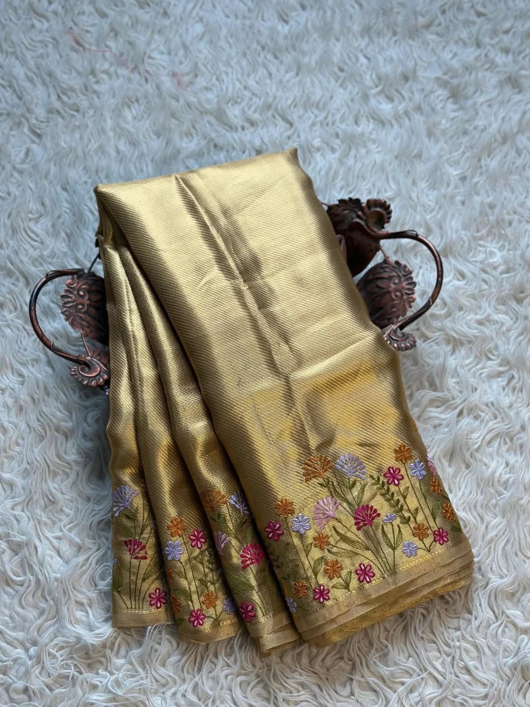 Banarasi Tissue Saree with Embroidery Border - photo 4