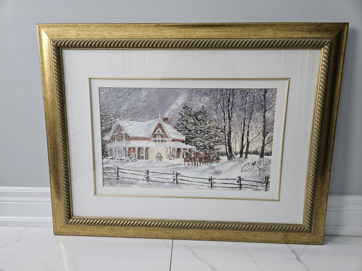 'Sleigh Ride' - Walter Campbell Limited Framed Print
