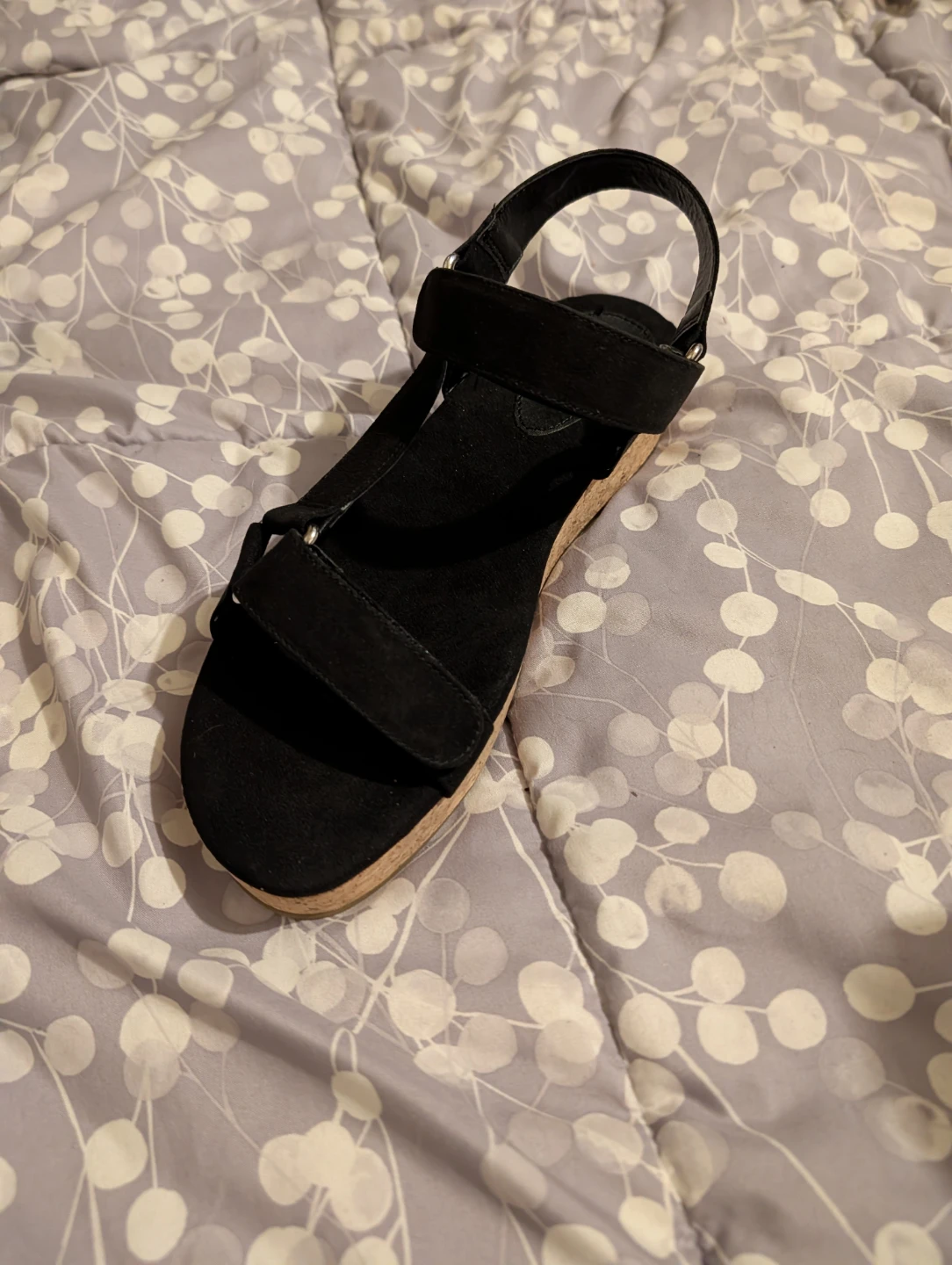 🏆 Black Wedge Sandals Lucie Size 10 - photo 2