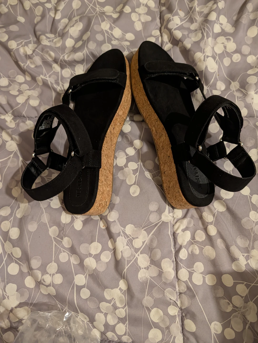 🏆 Black Wedge Sandals Lucie Size 10 - photo 4