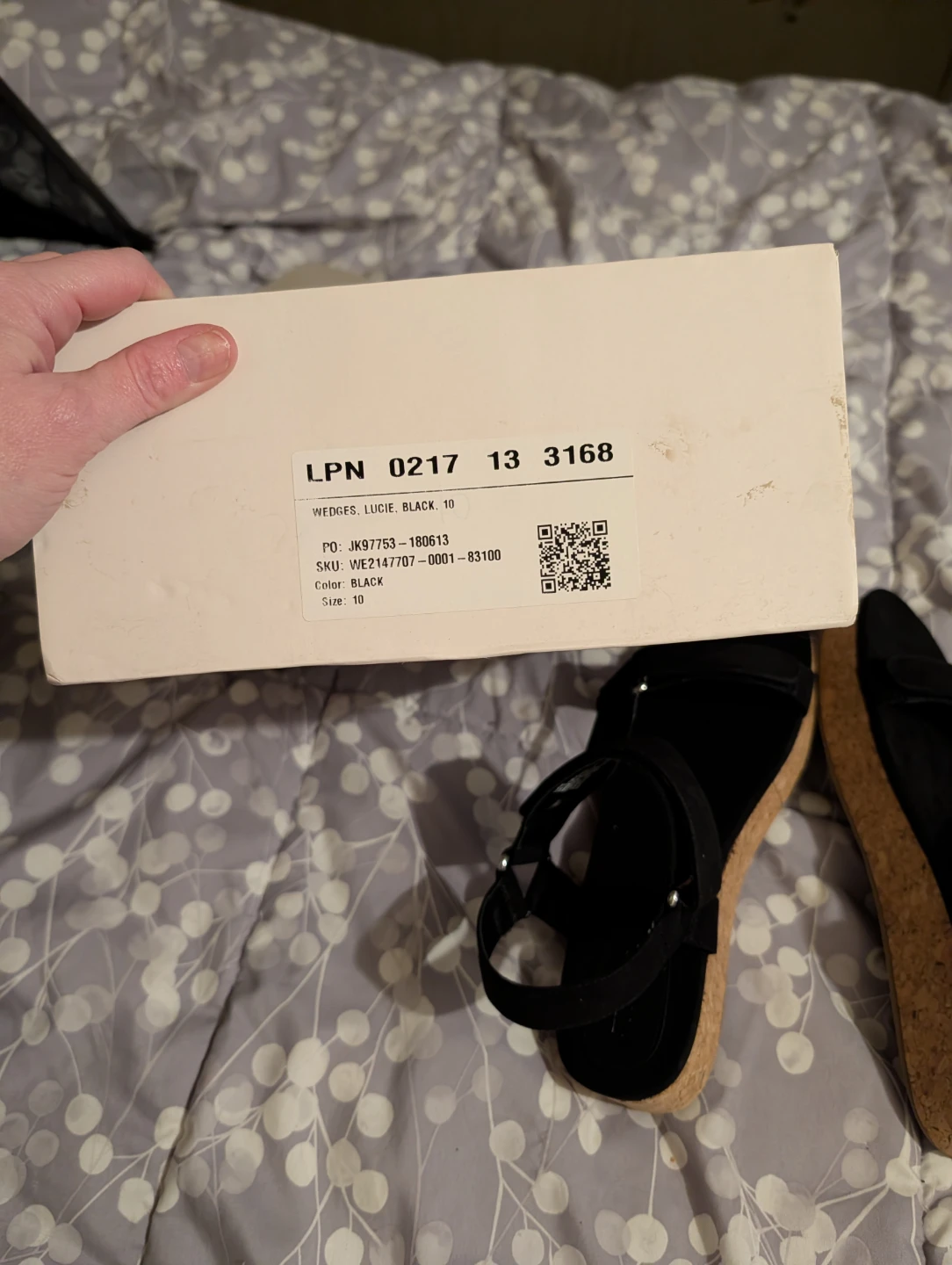 🏆 Black Wedge Sandals Lucie Size 10 - photo 5
