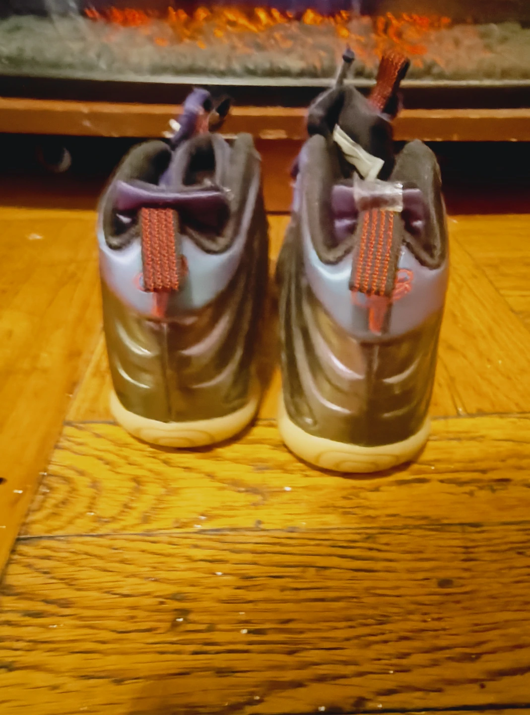 🏆Nike Little Posite One Shoes Purple Size 11C - photo 3