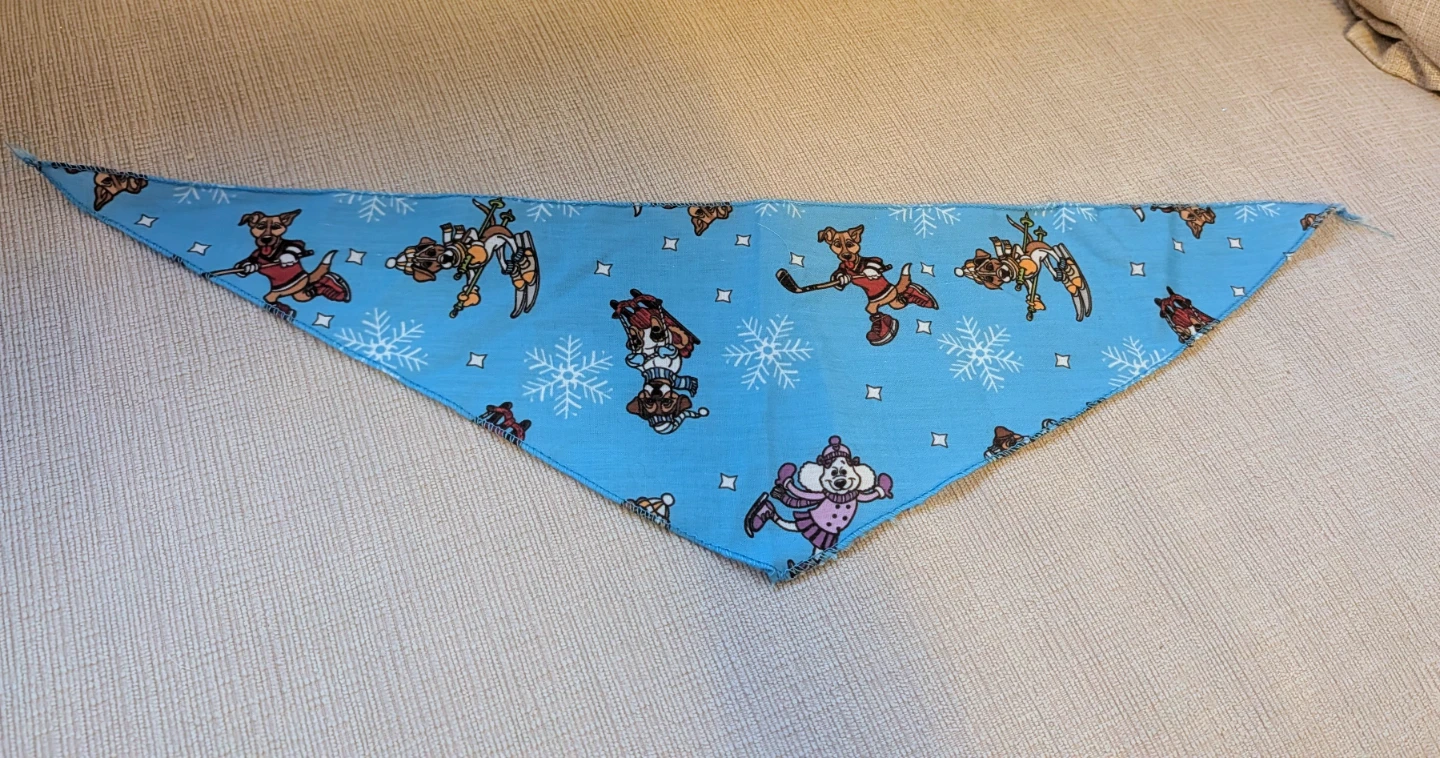 Brand New Dog Bandana - Blue with Winter Dog Characters