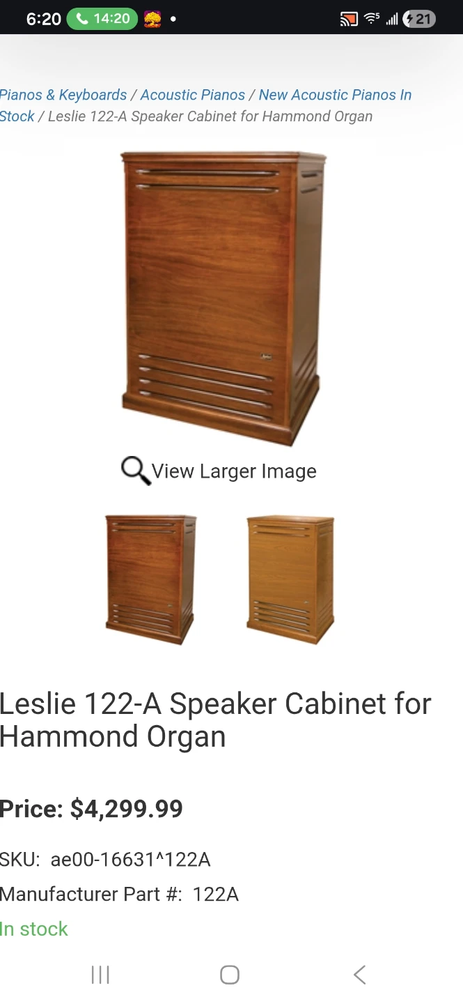 Leslie 122-A Speaker Cabinet for Hammond Organ