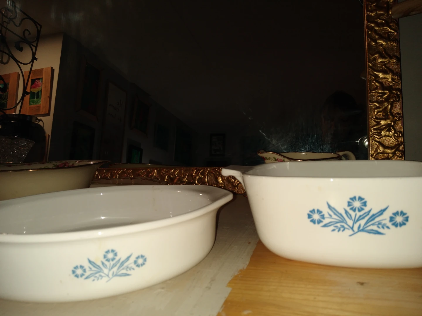 Blue cornflower vintage CorningWare and that's too