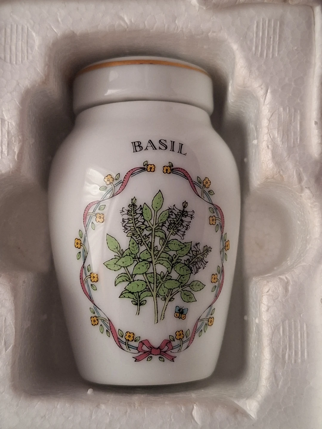 New 1980s Vintage Basil Spice Jar