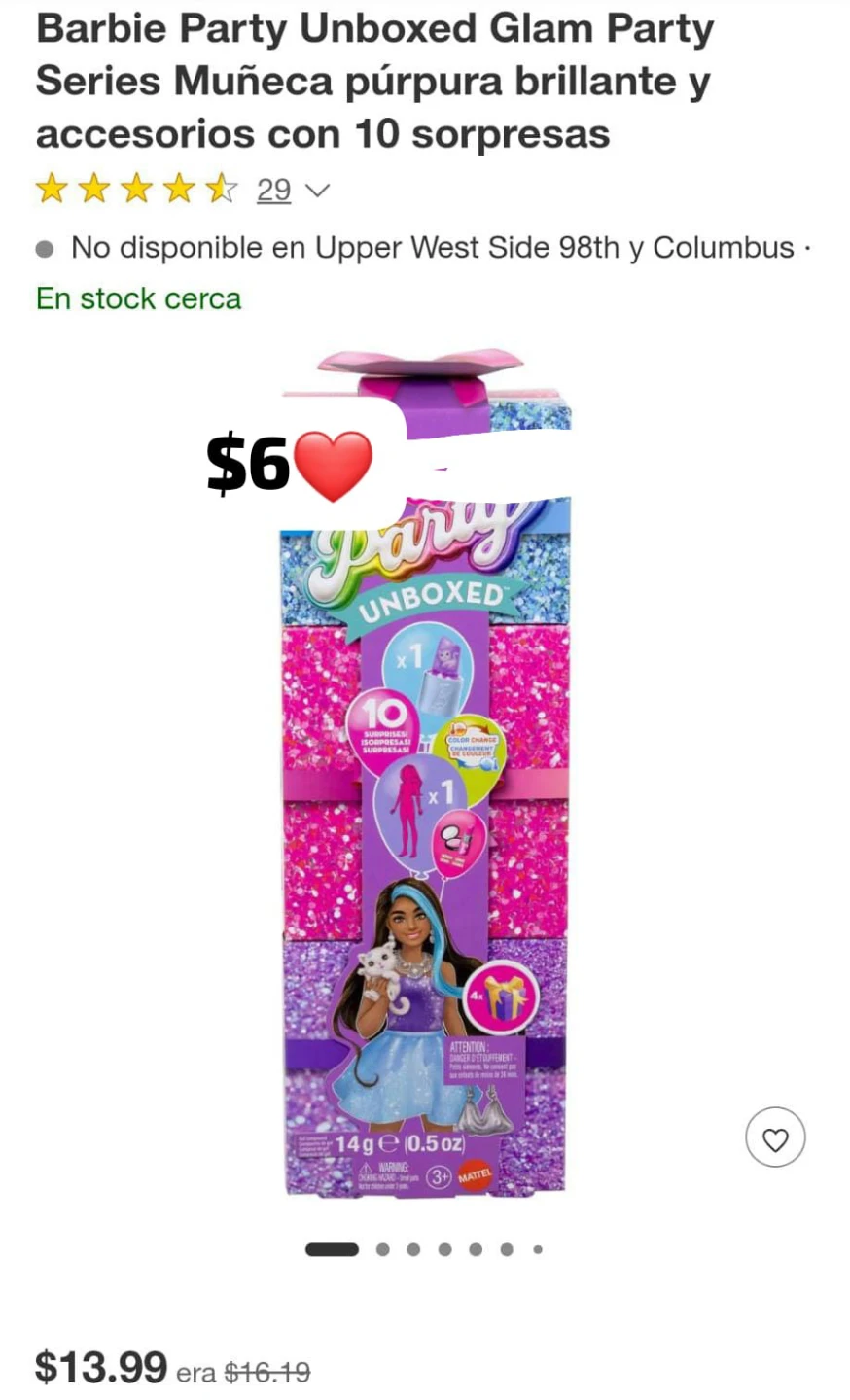 Barbie Party Unboxed Glam Party Doll with 10 Surprises