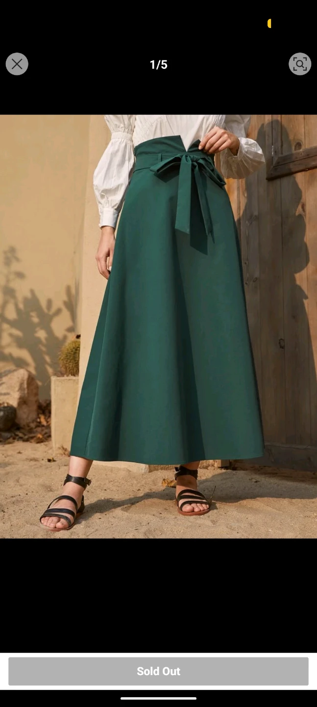 Brand NEW High Waist Belted Skirt - Green - photo 4