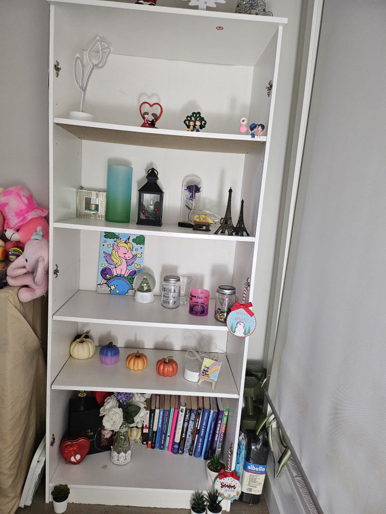 White 5-Shelf Bookshelf - photo 2