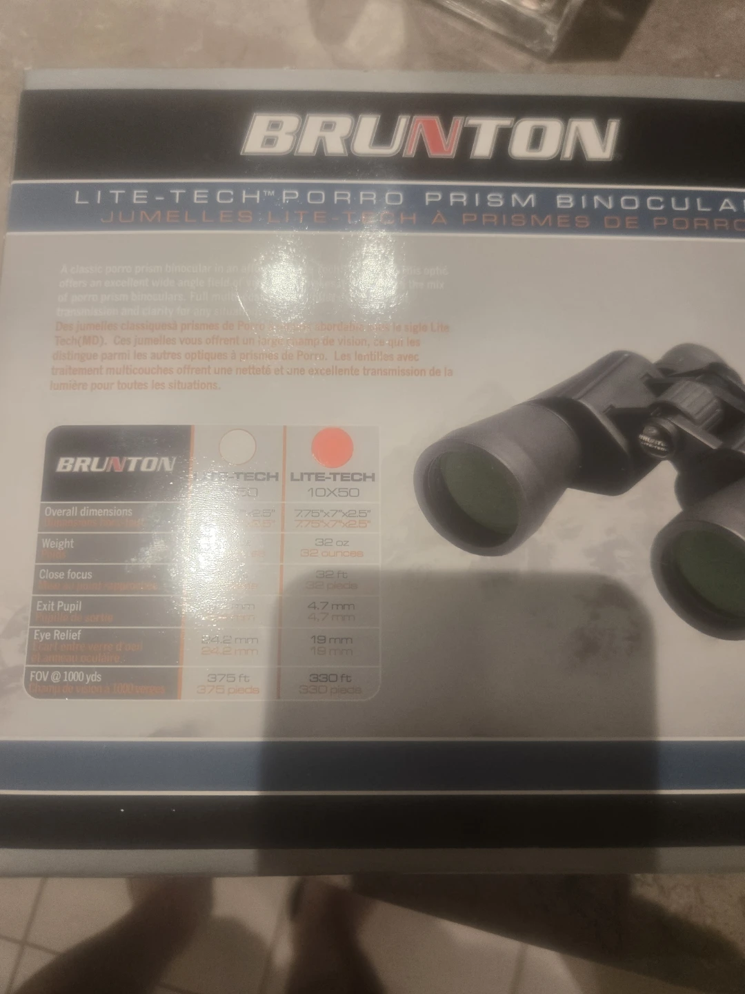 Brunton Lite-Tech Porro Prism Binoculars 10x50