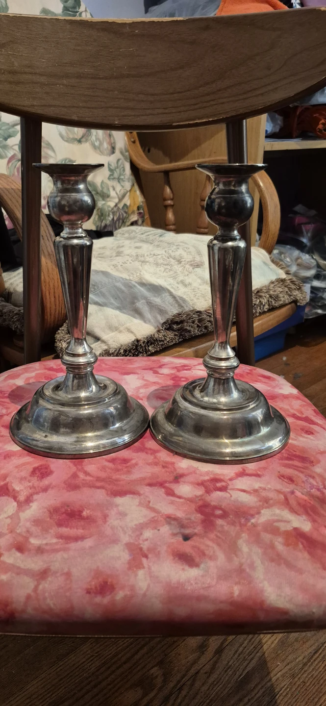 Pair of Silver-Plated Candlesticks