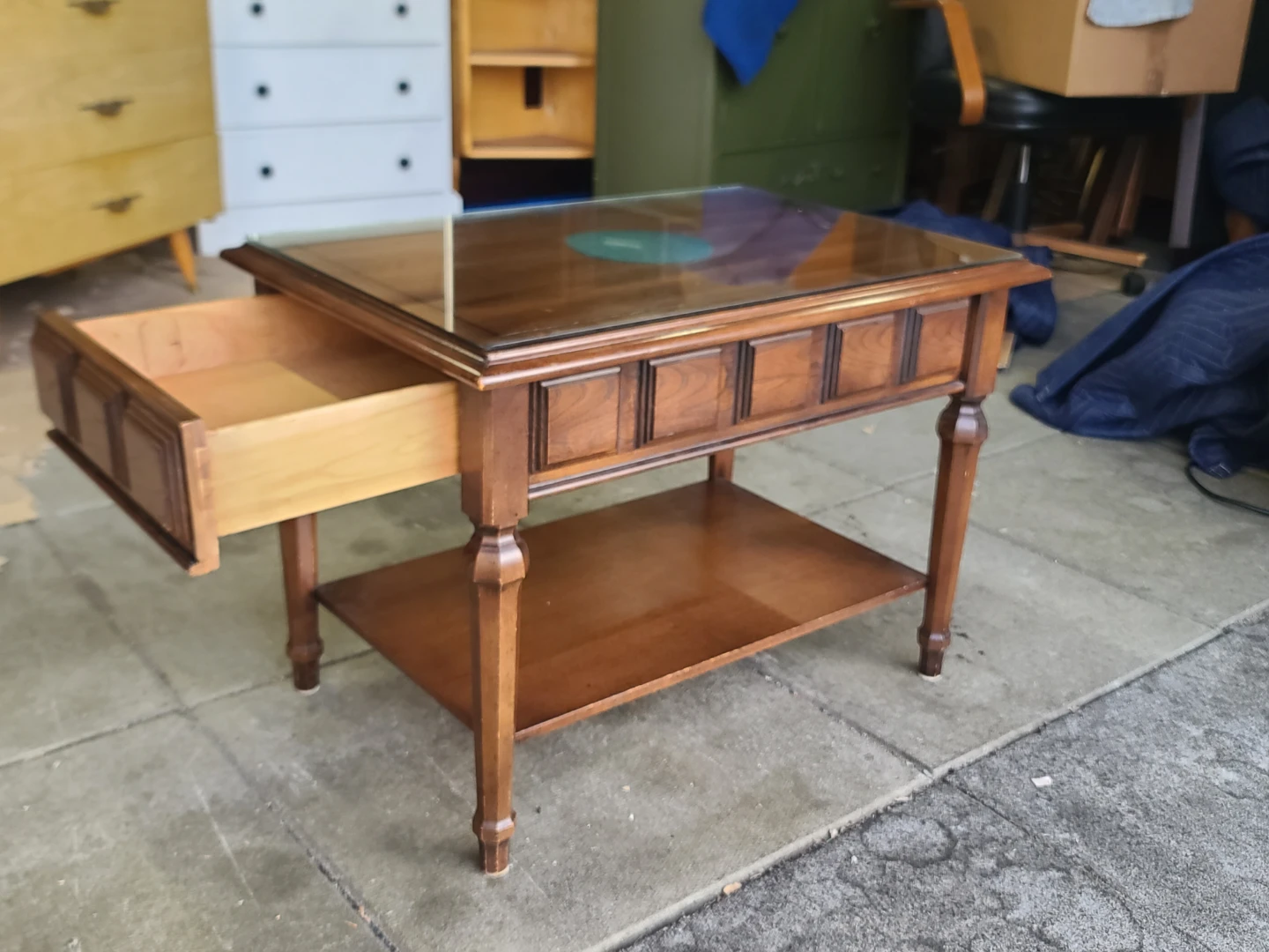 Wooden End Table with Drawer - photo 2