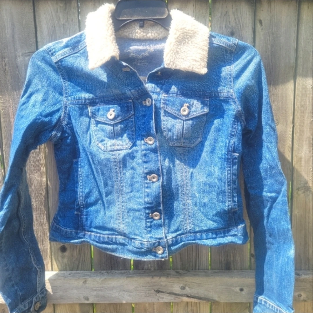 Sonoma Blue Denim Sherpa Lined Jacket Size S