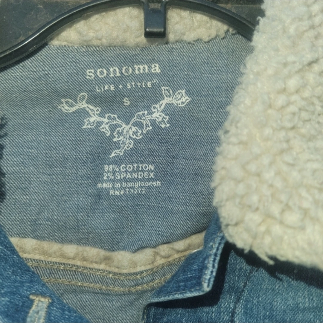 Sonoma Blue Denim Sherpa Lined Jacket Size S - photo 3