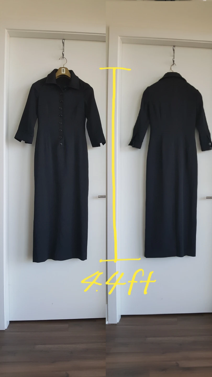 Black Collared Dress - XS