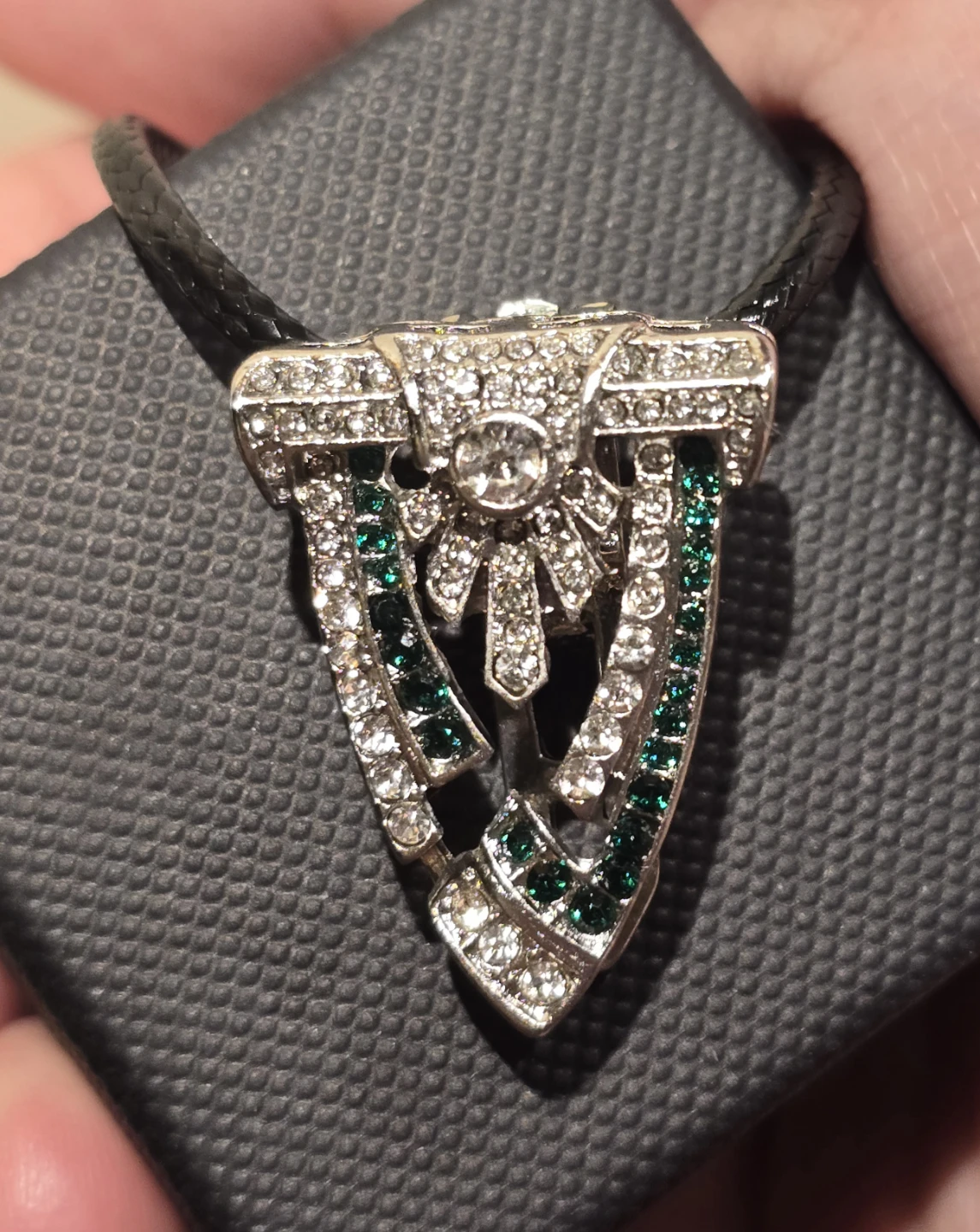 Sparkly Art Deco Style Pendant Necklace