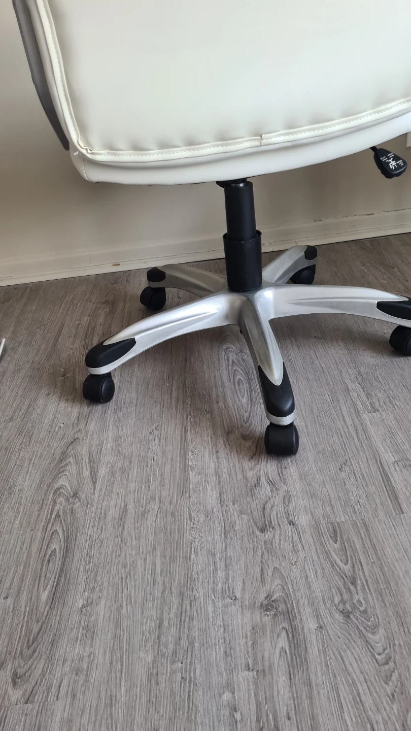 White Faux Leather Office Chair - photo 5