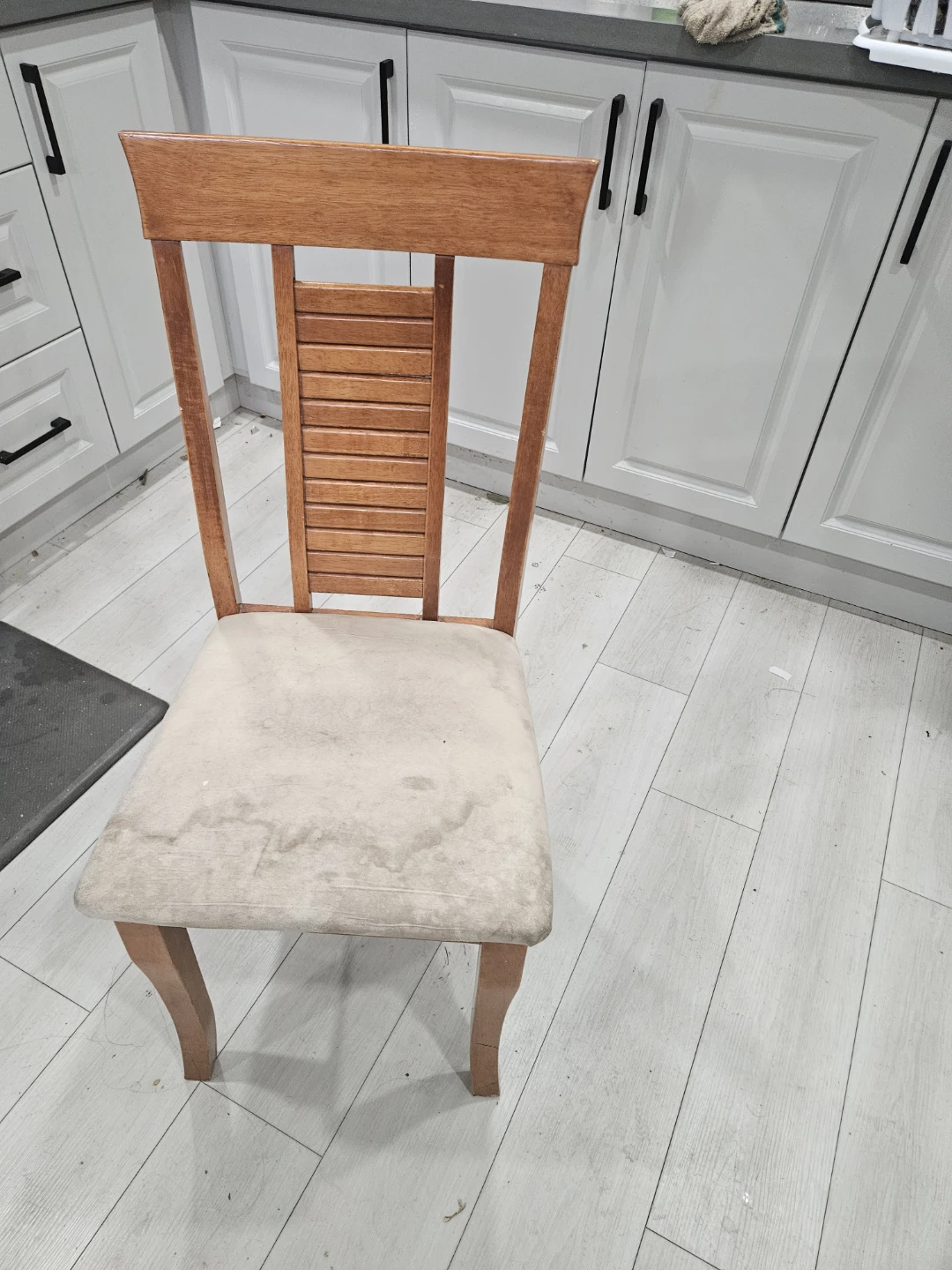 Wooden Dining Chair with Upholstered Seat