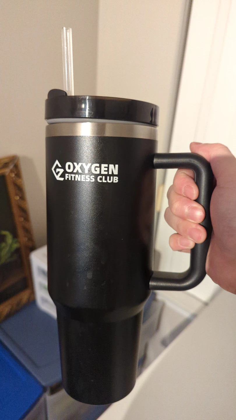 Black 40oz insulated Tumbler with Straw