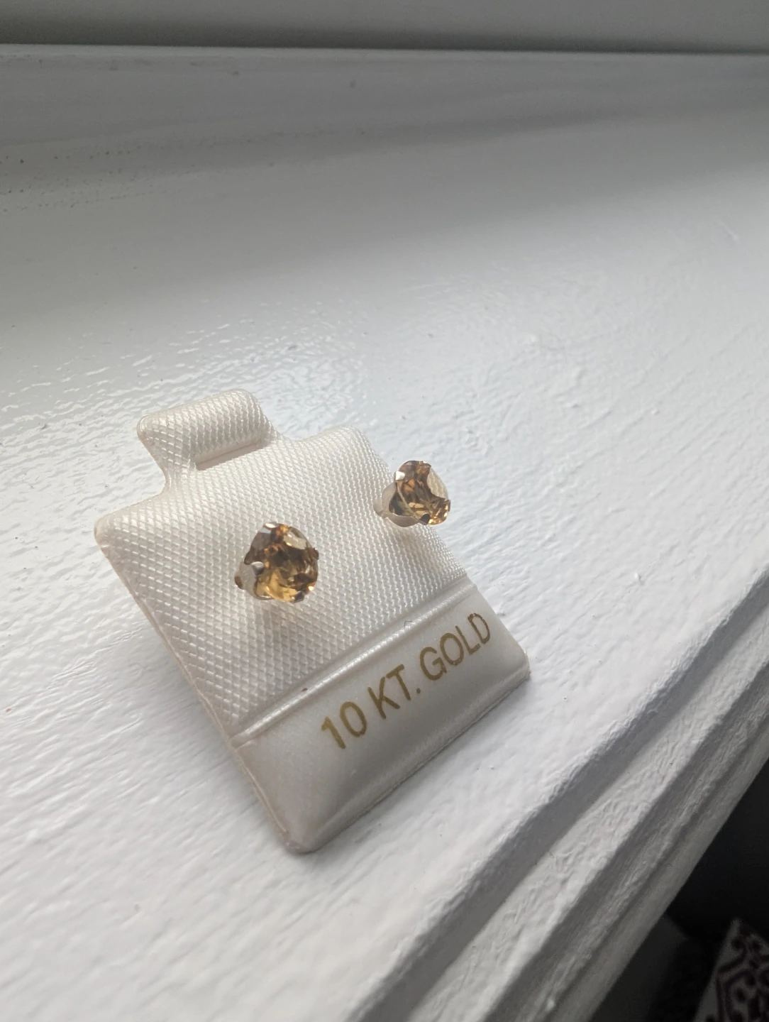 Brand New 10K Yellow Gold Citrine Earrings For Sale