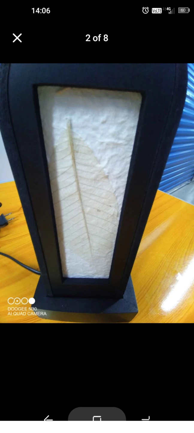 FOSSIL Table Lamp w/Real Fossil Leaf Design - photo 4