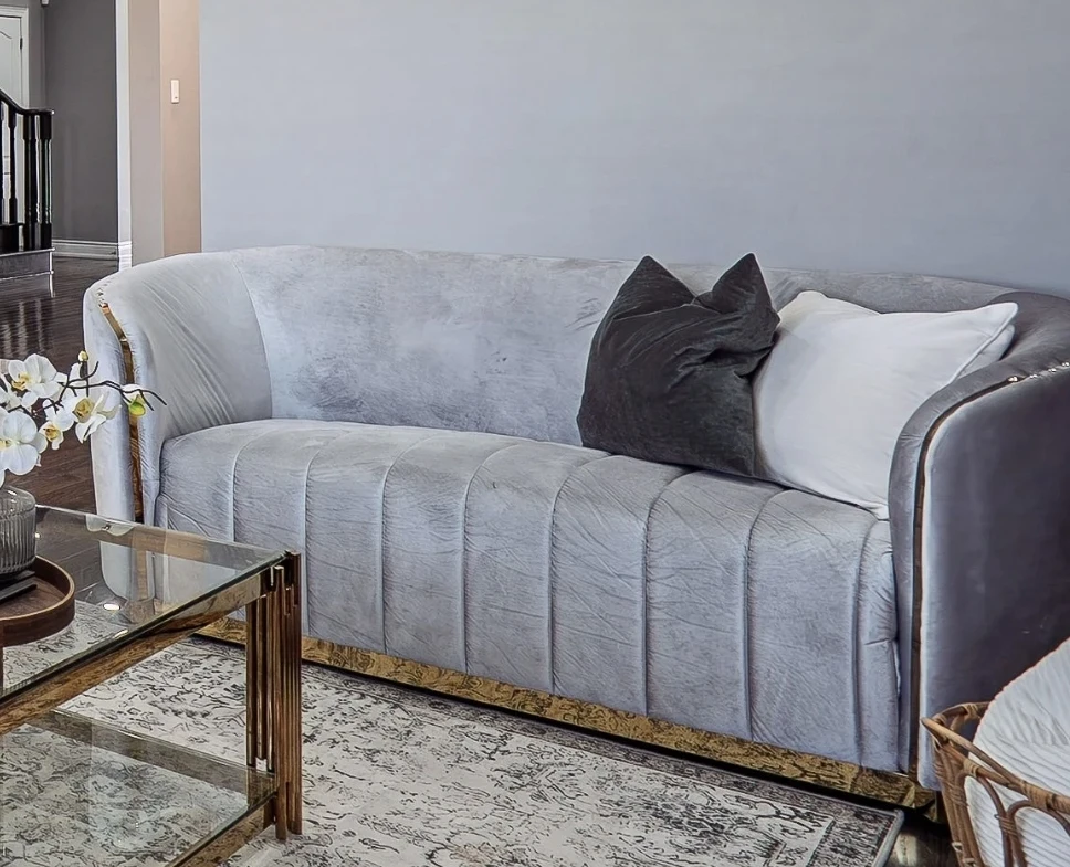 Light Grey Velvet Sofa