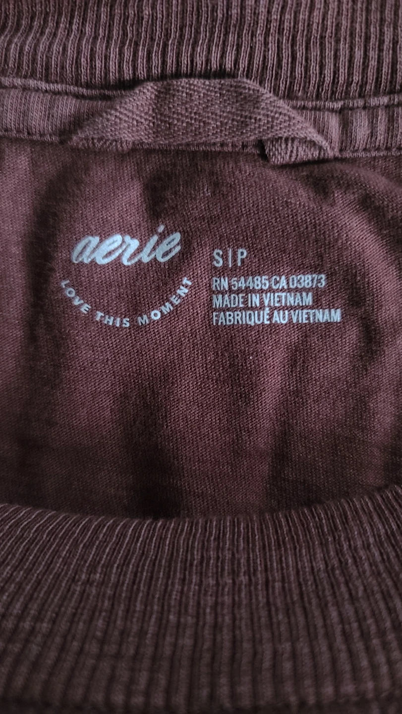 Aerie Brown Distressed Long-Sleeve Shirt (Small) 🏆 - photo 2