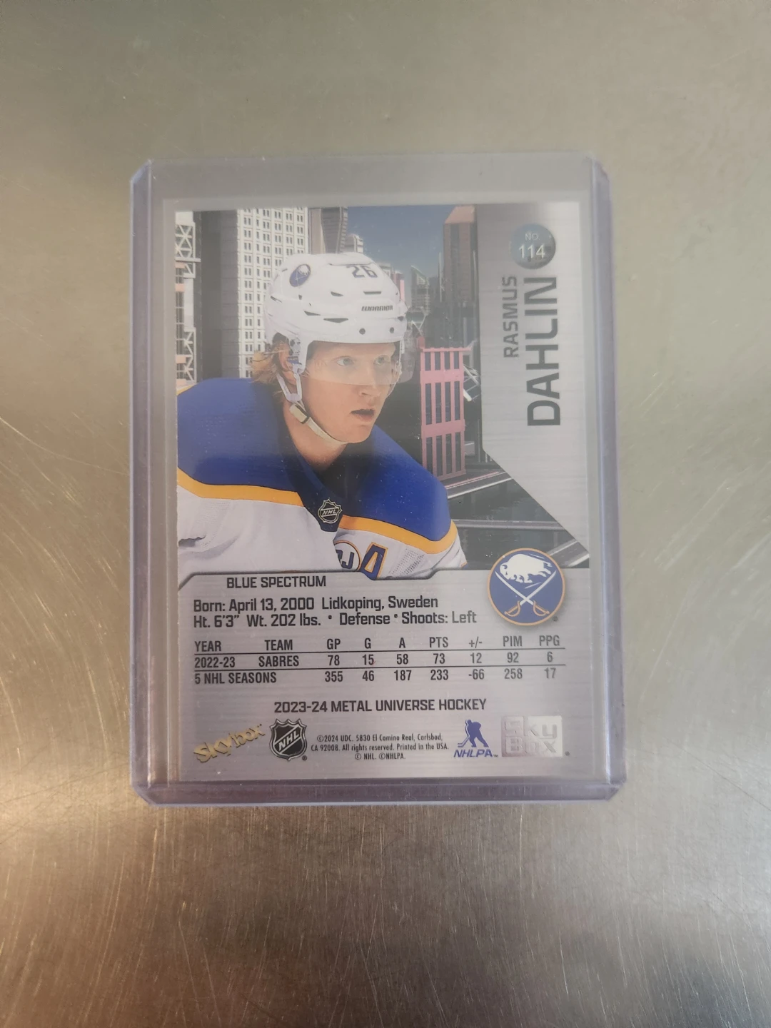 2023-24 Upper Deck Metal Universe Hockey Card - Rasmus Dahlin - photo 2