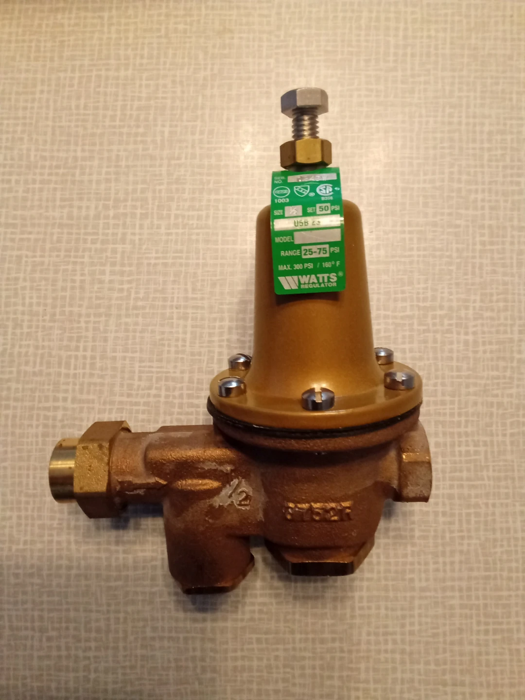 Watts Water Pressure Reducing Valve U5B Z3 1/2" - photo 3