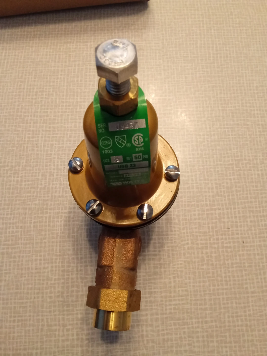 Watts Water Pressure Reducing Valve U5B Z3 1/2" - photo 4