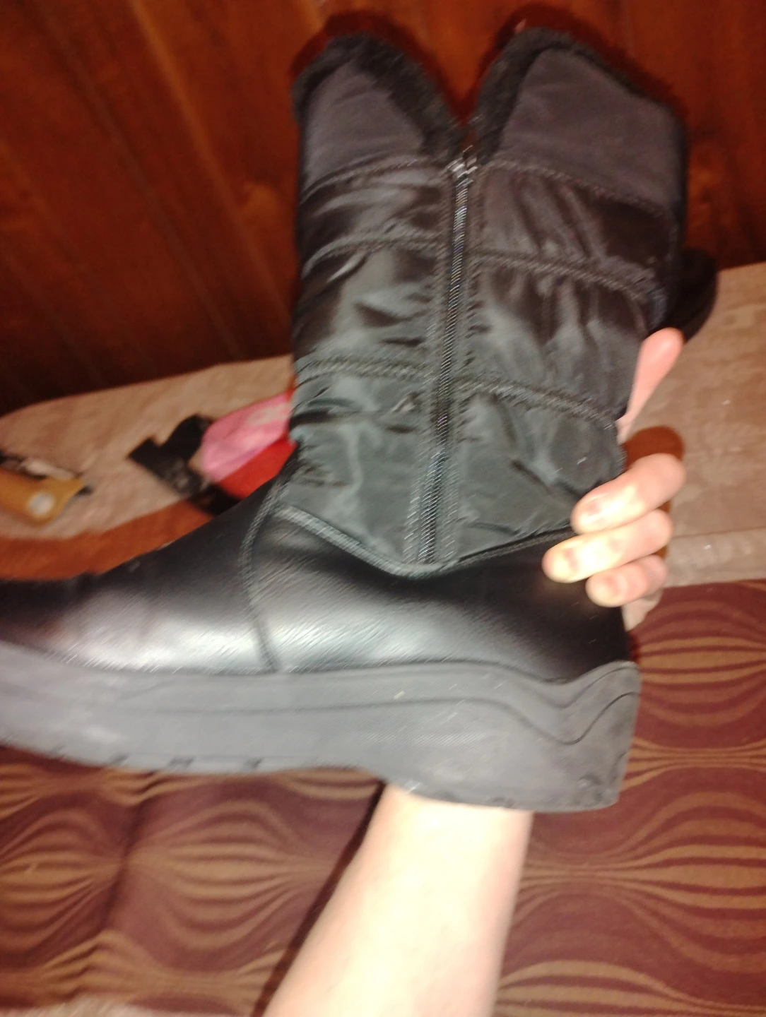 Black Puffer Winter Boots - Size 6 - photo 3