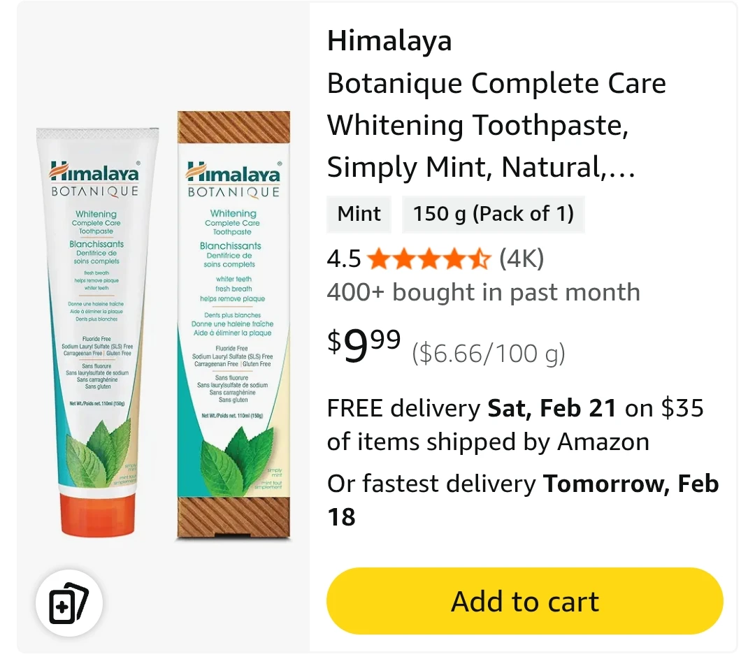 Himalaya Botanique Whitening Complete Care Toothpaste - 150g