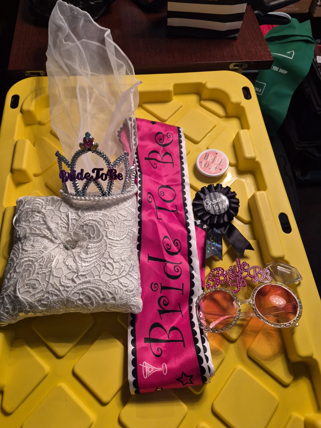 Bride Lot (Bride to Be Sash, Tiara, Veil & Accessories Set)