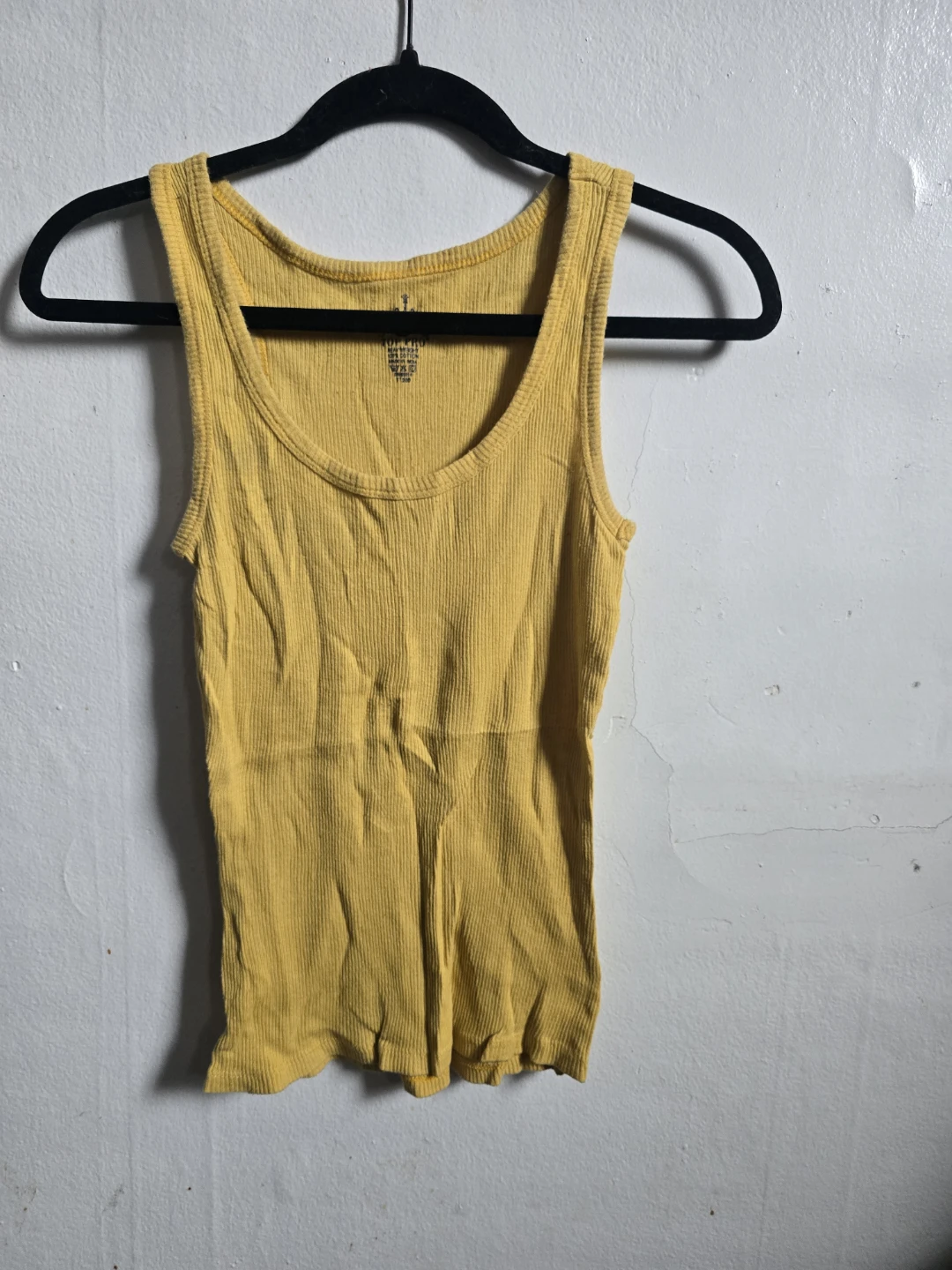 Top Pro Yellow Ribbed Tank Top Size S